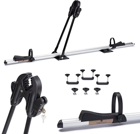 MODULA CASE SYSTEM Portabici supporto bici da tetto completo in alluminio BICI 3000 compatibile con 1 bici serratura, 15 kg