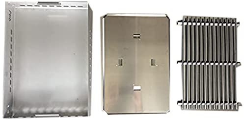 Cassetto BBP® per Barbecue da Incasso. Converte i BBQ Weber Spirit 2 Bruciatori da Gas a Carbone. Aprire la Griglia. Accessorio per Barbecue. Forte Acciaio Inossidabile. 10 cm x 56,5 cm x 30 cm