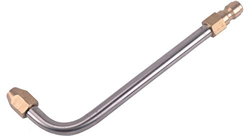 Asta per grondaia ad alta pressione a forma di U, asta curva a 30°/90° in acciaio inox, asta di estensione angolata, asta di pulizia per grondaia
