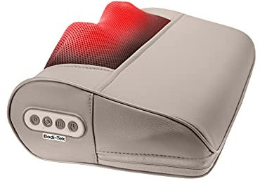 Bodi-Tek Nordic Relief Shiatsu Massage Pillow – Cordless Deep Tissue Massager with Heat, 3D Kneading Nodes, Rechargeable Battery, Adjustable Speeds, Washable Cover – for Neck, Back, Legs & Feet