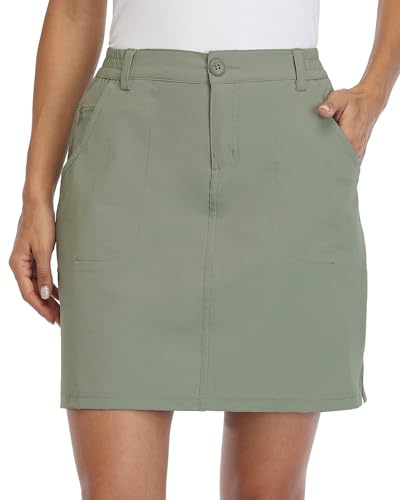 WILLIT Dam Outdoor Skort Golf Skort Casual Skort Rock UPF 50+ Quick Dry Zip Pockets Active Vandring, Salbeigrän, XS