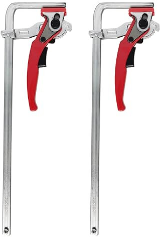 Acofuns Lot de 2 colliers de serrage à cliquet pour rail de scie MFT pour table MFT et système de rail 200 x 60/300 x 60 mm