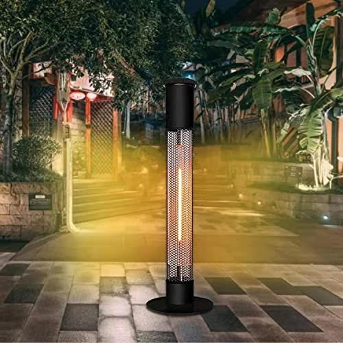 Chauffe-terrasse électrique Portable de Camping à gaz, Chauffage d'extérieur à Chauffage Rapide 1500W 3S, Chauffage d'espace Chaud instantané à 360 ° avec Protection Contre la surchauffe et Le bascu