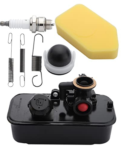 FanPaYY Carburateur et Réservoir pour Briggs and Stratton avec bougies, ressorts, filtre à air, poire d'amorçage 795469 794147 498809 795477 494406