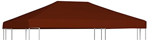 Homgoday Copertura Superiore Gazebo 310g/m² 3x4m Terracotta, Gazebo da Giardino, Gazebo Ombrellone da Giardino Spiaggia Pesca Esterno Antivento per Arredo Giardino Terrazzo Ambienti