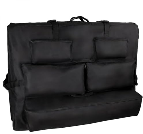 Vivezen - Housse de transport pour table de massage avec rangements - Noir