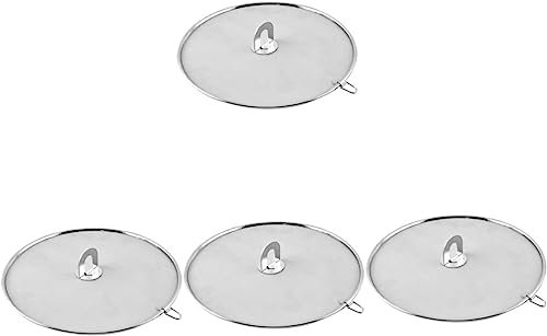 Lot de 4 couvercles for filet alimentaire, gadget, bouclier de cuisson, bouton anti-éclaboussures, poignées pliables résistantes à l'huile, poêles, couvercle d'huile en acier inoxydable, dosseret de p