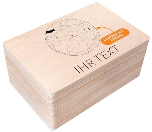 Creative Deco Wo Alles Begann Personalisierte Geschenke Koordinaten + Wunschtext Holzkiste | Kreis Motiv Geschenk Valentinstag für Ihn und Sie Deko | Individuelles Geschenk für Frauen, Männer, Paar