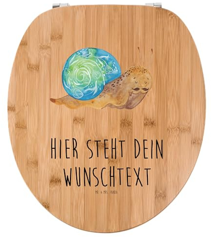Mr. & Mrs. Panda Personalisierte Klobrille Schnecke Sir - Geschenke, Lebenseinstellung, Weisheit, Lustige Sprüche, mit Wunschtext, Personalisierter Klodeckel, Toilettendeckel, Motivation, Schnecken