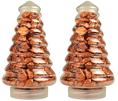 2 piedras decorativas de 700 g de cobre grueso, aspecto de abeto, embalaje, decoración de gravilla decorativa, granulado