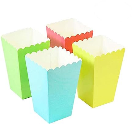 SOLUSTRE 8pièces Boîtes à Popcorn Papier Rayées Contenants Idéaux Pour Et Cinéma Accessoires De Décoration