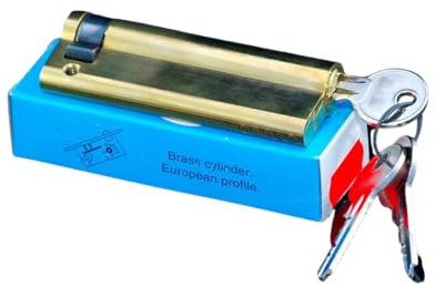 pokm toolsmarket - Halbzylinder 9/40 mm, mit 25 Schlüssel, Zylinderschloss Türschloss aus Messing, Profilzylinder EU- Produktion, von 3 bis 50 Schlüssel zur Auswahl, Schloss für Haustür