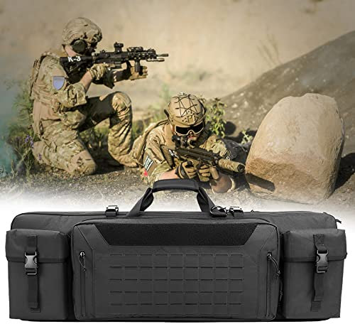 Doppel Waffentasche Für Langwaffen, Taktische wasserdichte Gewehrtasche Mit Doppelfach & 2 Gro?e Zubeh?r Beutel, Futteral Langwaffenfutteral Für Jagd Und Schie?en, Ganz Einfach Zu