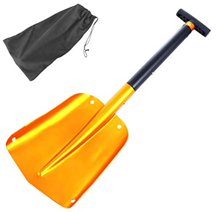 FUNOMOCYA Einziehbare Autoschaufel Klappbar Aluminium Schneeschaufel Große Outdoor Campingschaufel Schneeräumer Mit Tragetasche Kompakt Abnehmbar Für Winter EIS Entfernung