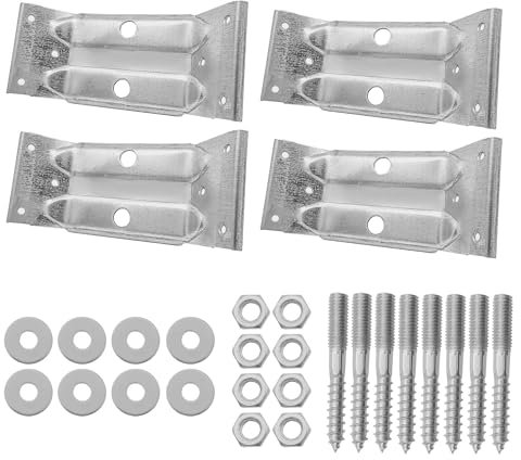 STOLMET Montageplatte Tischbein Bankbein Befestigungsplatte Tischbeinbefestigung Durchmesser 12 mm Set 4 Stück Stahl
