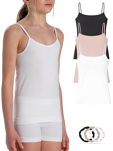Risalti Unterhemden Mädchen Spaghetti Microfaser 3 STK - Top Mädchen, Tops Für Mädchen, Unterhemd Mädchen, Tops Mädchen, Unterwäsche Für Mädchen Nahtlose, Armbänder Gratis - Made in Italy