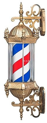 Salón de luz de Poste de Peluquero de 75 cm, Letrero Abierto de peluquería clásica, luz de Poste de barbería Rojo Blanco Azul Negro Rayas giratorias Luz LED Montaje en Pared de barbería,Red Blue Whi