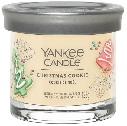 Yankee Candle Candela profumata firmata, piccola candela in bicchiere di Natale con doppio stoppino, miscela di cera di soia, candela a lunga combustione, regalo perfetto per le donne