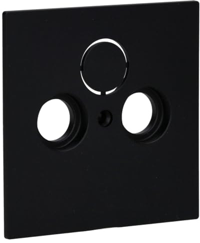 Busch-Jaeger Busch-art linear Antennen-Abdeckplatte, Schwarz Matt | 3-Loch für Radio/TV/SAT, Unterputz-Schraubbefestigung, IP20, 69,5 x 69,5 mm, 1743-45M