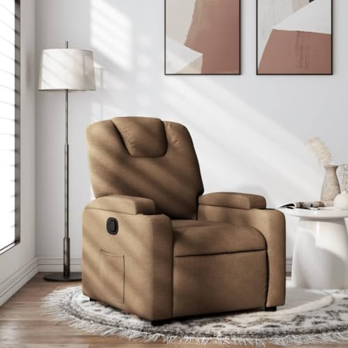 Brokky Relaxsessel Sessel Wohnzimmer Relax Sessel Lounge Sessel Relaxstuhl Sessel Wohnzimmer Relax Wohnzimmer Sessel Braun Stoff / 372369