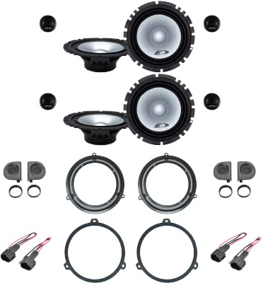 Kit 8 Casse ALPINE SXE-1750S per Fiat Panda dal 2003 al 2012 con supporti Anteriori e Posteriore, 2 Tweeter e 4 Connettori