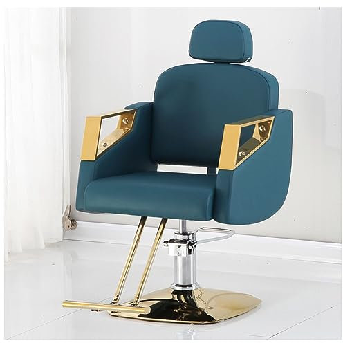 Grauer Friseurstuhl aus PU-Leder – modische Salonmöbel für Friseursalon, Friseursalon und Schönheitssalon – bequemes, verstellbares und langlebiges Design für Profis