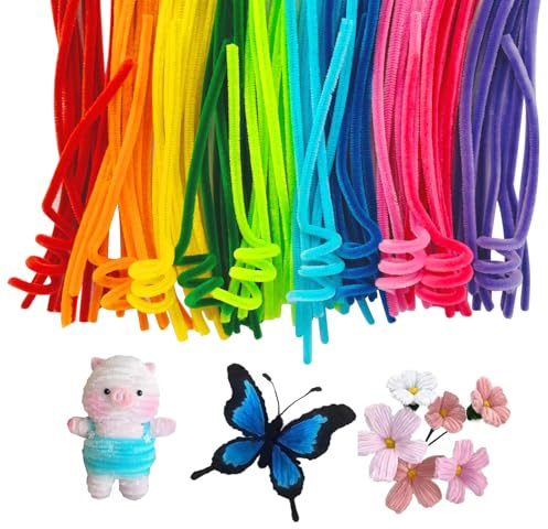 APKOL 200 pcs Limpiapipas Manualidades,Pipe Cleaners Limpiapipas de Colores para Manualidades,Colores Brillantes Incluidos,limpiapipas colores para Proyectos DIY,Decoraciones