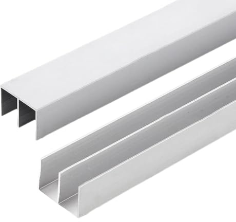 Peakjune SchiebetüRs Schiene,SchiebetüRbeschlag Set,Doppelte Schiene TüR Schiebe Moving Track,Aluminiumlegierung SchiebetüRs Schiene,Schien FüR DoppelschiebetüR,FüR SchranktüRen