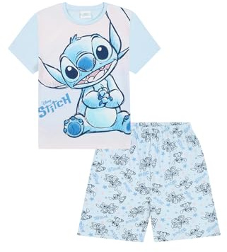 Disney Girls Lilo and Stitch Short Pyjama Set Kids PJ's (9-10 Years) Blue