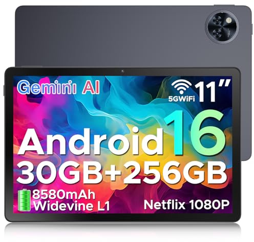 DOOGEE U11 PRO 2025 Tablet Android 16, 30GB+256GB/2TB Gemini AI, 8580mAh 7.9mm Thin Tablet 11 Pollici, T7200 Octa Core Tablets Gaming, 90Hz 1080P 13MP+5MP, Widevine L1/Face ID/5G WiFi/BT5.0/OTG/GPS