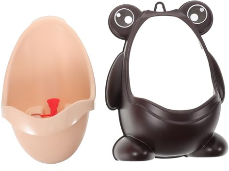 WOONEKY Orinal Infantil De Entrenamiento Forma De Rana, Urinario Mural Ajustable Protección Antisalpicaduras para Niños Pequeños, Montaje Pared, 1 Unidad, para Aprendizaje Al Baño