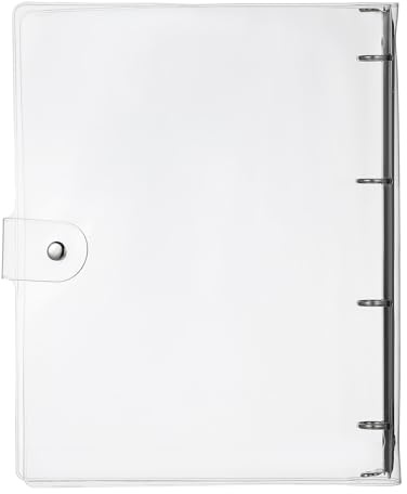 SUPVOX Cubierta para Cuaderno Transparente A4 4 Anillas, Carcasa de Plástico Reutilizable y Resistente, Carpeta de Diario Diseño de Hebilla para Protección y Organización de Documentos