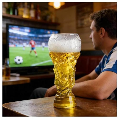 Jarra De Cerveza para Copa Del Mundo, 800ml Peña FutbolíStica Regalo, Regalo Hombre Fútbol Adecuado para Bares