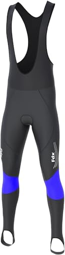 FDX Salopette da Ciclismo Thermodream da Uomo, Imbottitura 3D, Termica, Idrorepellente, Tessuto Super Roubaix, Antivento, Asciugatura Rapida, Pantaloni Invernali Bici, Leggings