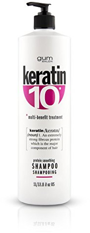KERATIN 10 KERATIN10 gum salon PROTEIN SMOOTHING SHAMPOO 1 Litre ECONOMY SALON SIZE