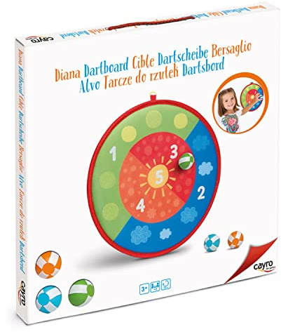 Cayro - Diana Infantil - 3 a 8 Años - 36 cm - Números y Elementos Meteorológicos - Juego Educativo para Niños - 4 Pelotas con Velcro - 2 a 8 Jugadores