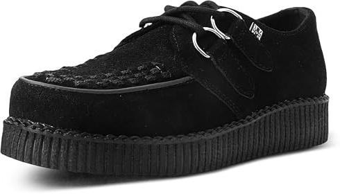 T.U.K. Leather Viva Low Creeper - Scarpe da Uomo e Donna - Colore Camoscio Nero - Taglia EU46