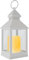 Eaxus® Blaze-it Lanterne LED - Photophore avec effet de flamme réaliste et verre véritable, Blanc