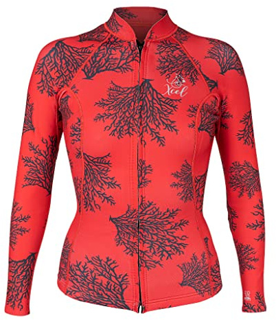 XCEL Womens Water Inspired Axis Long Sleeve Front Zip Jacket 2/1Mm - Red Coral | 4