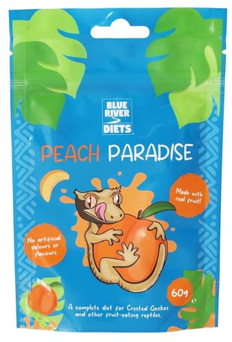 Blue River Diets Complete Crested Gecko Food | All Natural Gecko Food Made in the UK (60g, Peach Paradise)