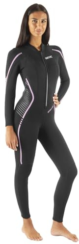 SEAC Invidia Lady, Neopreno de 3 mm, Ultrastretch, Traje de una Pieza con Cremallera Frontal para Buceo, Snorkel y apnea, Negro, M
