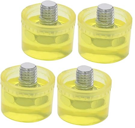 UPKOCH Gummi Schlagkopf Ersatz 4 Stück 25mm Gelb Schonender Gummihammerkopf Für Möbelmontage Und Landschaftsbau Verschleißfest Ölbeständig Rückschlagfrei