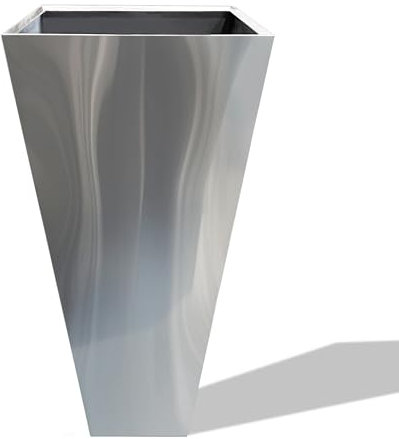 Köhko® Vina Pot pyramidal design en acier inoxydable Hauteur 75 cm Pot de plante Aspect acier inoxydable