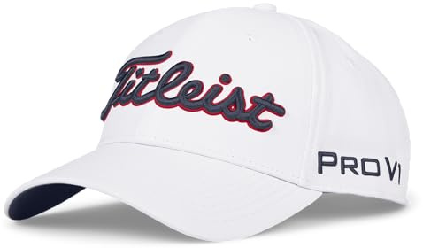 Titleist Tour Performance Golf Cap, White/Navy/Red, Adjustable
