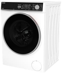 SHARP Waschmaschine ES-WNFL814CWDA-DE | 8 kg | 1400 U/Min | A -20% Energieeffizienz | WLAN | Dampf | AllergySmart | LED Touch | AquaStop | Advanced Inverter | DoubleJet | Weiß