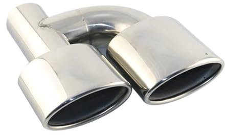 Auspuffblende Für W211 W204 C63 Schnittstelle 63mm Doppelauslass Auto Auspuffblende Schräge Rolled Auto Schalldämpfer Endrohr Edelstahl Schalldämpferblende(Left)