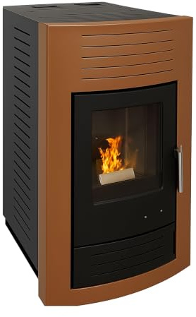 EIDER BIOMASA Estufa de Pellets MARTE – 8,55 kW – Rendimiento 90% – Tolva 17 kg – Hasta 252 m³ – Programación Semanal – Pantalla Digital – Salida 80 mm – Clase Energética A+