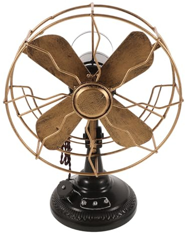 Genérico Modelo de Ventilador de Mesa Vintage de Hierro Delicado Adorno, Decoración Verano para Ambiente Retro y Estilo Clásico Distintivo