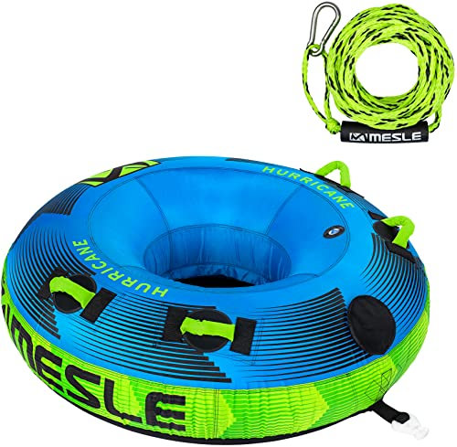 Mesle Funtube Hurricane 58', Set mit Leine, Großer 1-2 Personen Donut Wasserreifen aufblasbar, Towable Tube für Kinder & Erwachsene, Wasser Schleppring für Boot & Jetski, Wasserreifen zum Ziehen