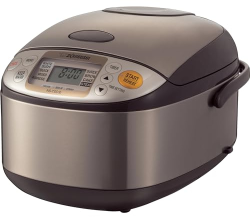 Zojirushi NS-TSC10 Micom Arrocera y Calentador de 5.5 tazas Inoxidable/café